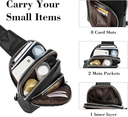 INICAT RFID Blocking Sling Bag,Anti Theft Crossbody Bags for Women,Travel Gifts Cross Body Purses Vegan Leather