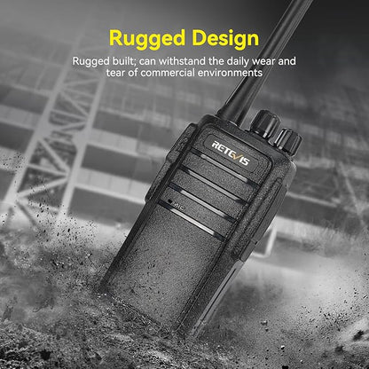 Retevis RT21 2 Way Radio Long Range, Walkie Talkies for Adults, Heavy Duty Rechargeable Two Way Radios with Six-Way Charger, for Manufacturing Education(6 Pack)