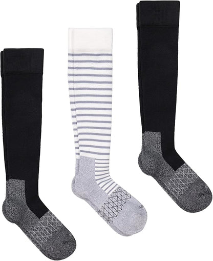 Hanes womens Over-the-calf Socks W/Mild Graduated Compression, Absolute Wellness Non-binding Cushioned Socks, 3-pack