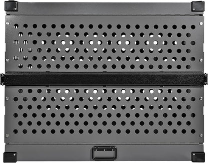 Heavy Duty Fully Collapsible Powder-Coated Aluminum Dog Crate - Large (Gray)