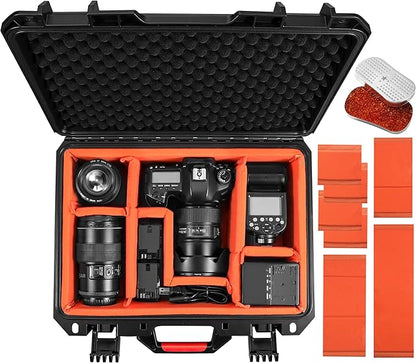 Camera Hard Cases DSLR SLR Lenses Waterproof Travel Weatherproof Protection Dividers For DJI Mavic/Air/Mini Drones for Sony FE 400-800mm f/6.3-8 G OSS For Gopro (Only Case) 16.2x12.8x7inch