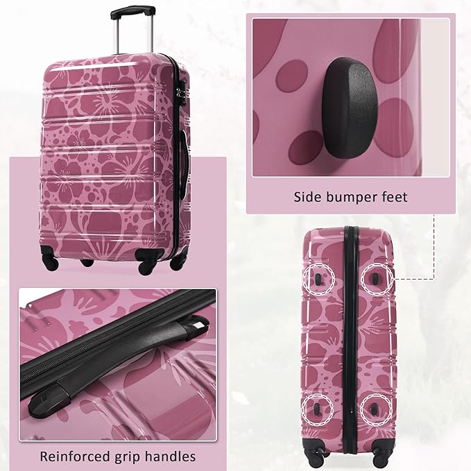 Luggage Sets 3 Piece Durable Suitcase Set with Spinner Wheels, 3 Pcs Hardside Lightweight luggage with TSA Lock, Large Checked Travel Suitcases
