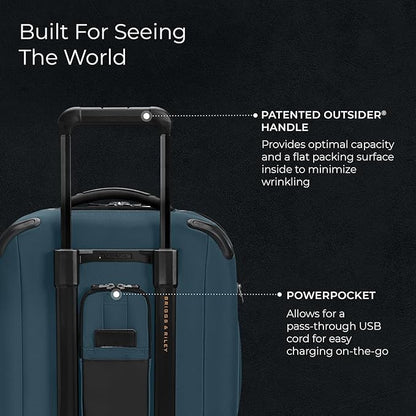 Briggs & Riley International 21" Carry On Expandable Spinner - Luggage for Travel, Suitcases with Wheels, Softside Rolling Bag for Men & Women - ZDX Collection, Ocean