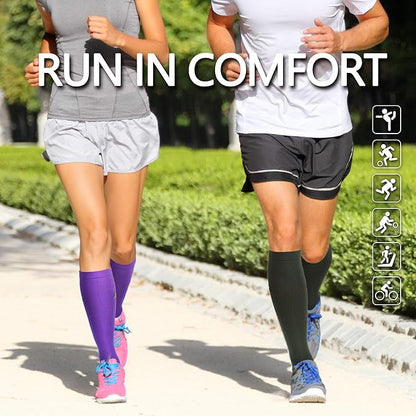 NEWZILL Medical Compression Socks for Women & Men, 20-30 mmHg Knee-High Support for Circulation, All-Day Comfort for Work Travel Running Cycling and Fitness