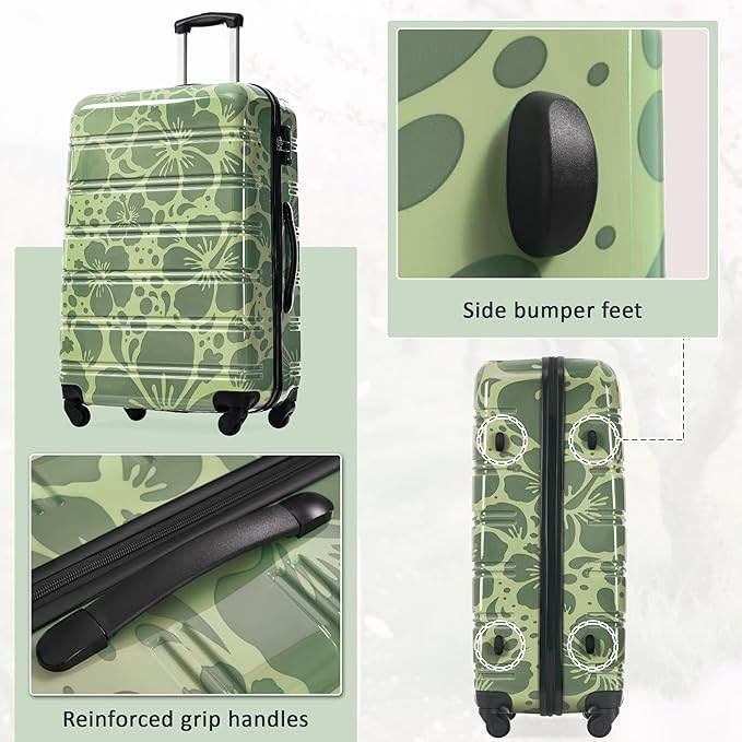 Luggage Sets 3 Piece Durable Suitcase Set with Spinner Wheels, 3 Pcs Hardside Lightweight luggage with TSA Lock, Large Checked Travel Suitcases