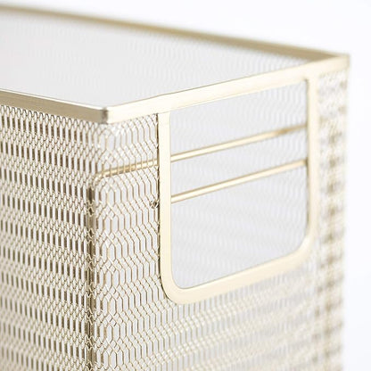 BLU MONACO Gold Desk Accessories Set – 5-Piece Office Organizer with Hanging File Holder, File Organizer & Boho Desk Décor for Women