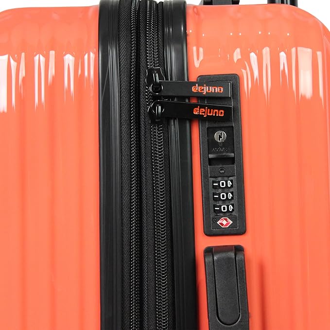 World Traveler Dejuno Tonal 24-Inch Polycarbonate Lightweight Hardside Expandable Spinner Luggage Suitcase with TSA Lock - Coral