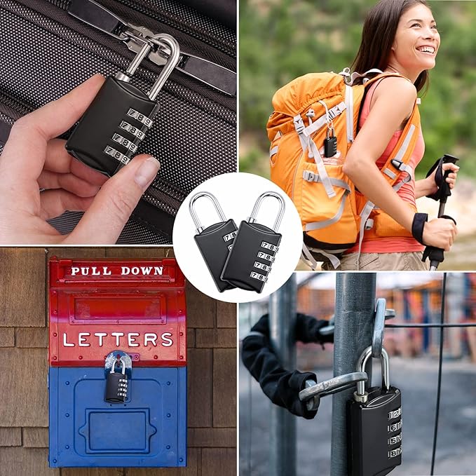 Sadnyy 60 Pcs 4 Digit Combination Locks Combination Padlock Luggage Number Locks Outdoor Waterproof Resettable Padlock for Door Traveling School Gym Locker Suitcases Employee Hasp Storage
