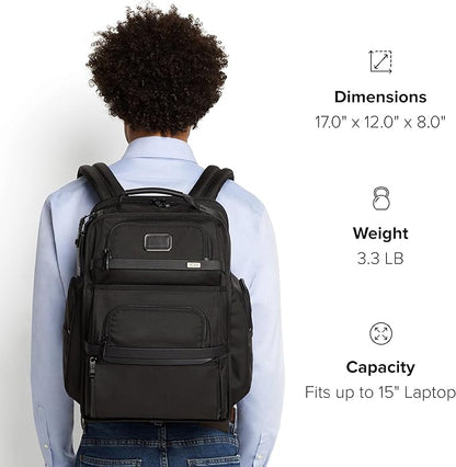 TUMI - Alpha Brief Pack - Men's Laptop Backpack with Padded Adjustable Straps - Fit up to 15" Screen - 17.0" X 12.0" X 8.0" - Reflective TUMI Jacquard