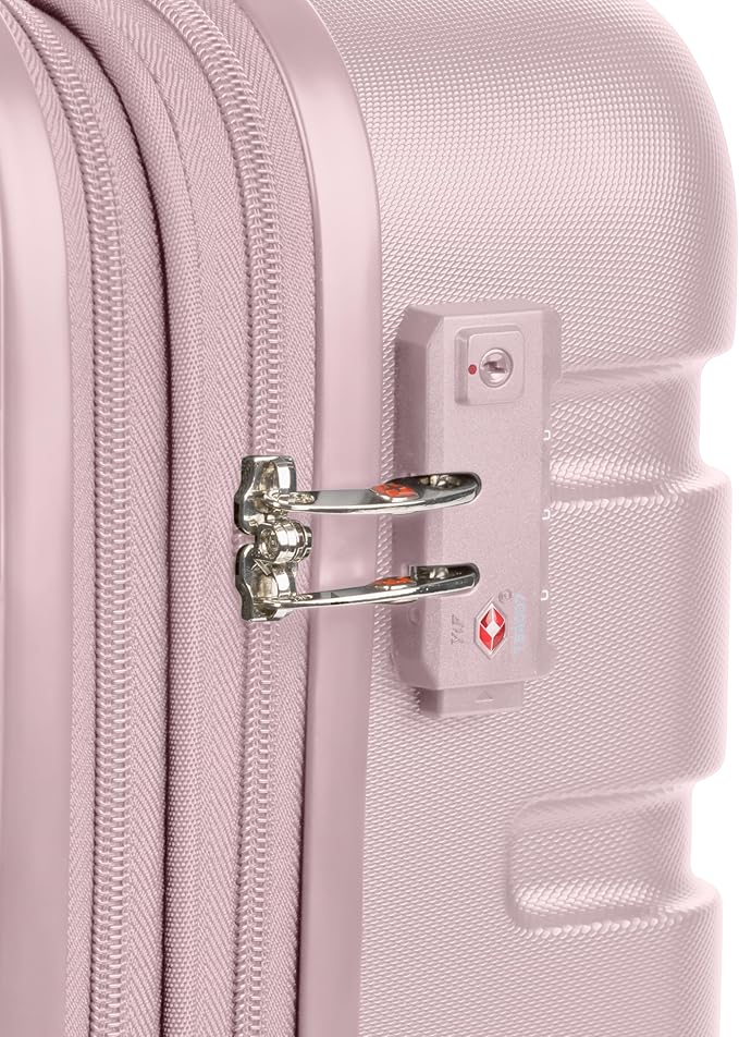 SwissGear 7366 Hardside Expandable Luggage with Spinner Wheels, Pink, Checked-Medium 23-Inch