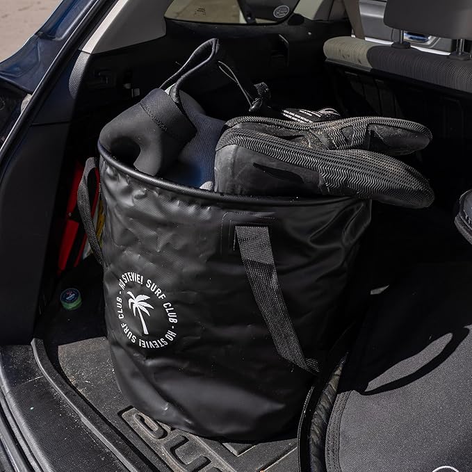 Ho Stevie! Surf Bucket - Keeps Car Dry and Clean - 50L Collapsible Bucket with Easy Carry Handles - For Wet Wetsuits and Sandy Towels