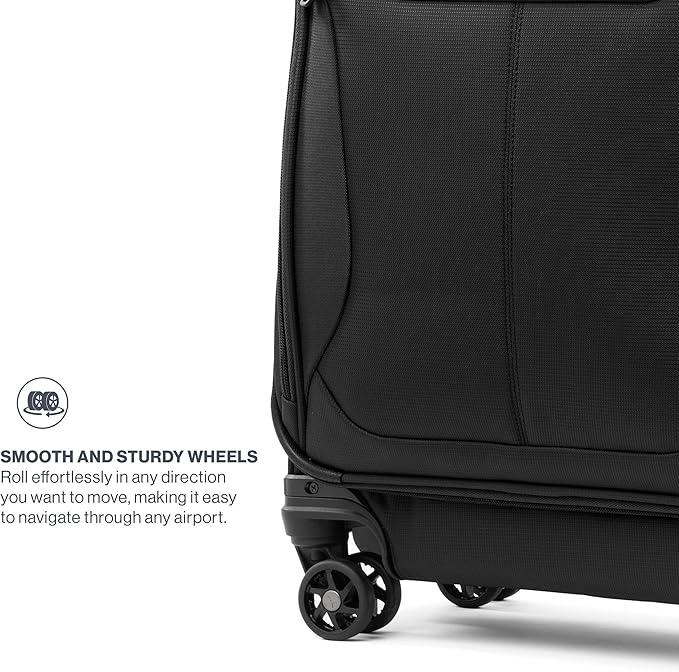 Travelpro Maxlite 5 Softside Expandable Luggage with 4 Spinner Wheels, Lightweight Suitcase, Men and Women, Black, 2-Piece Set (21/25)