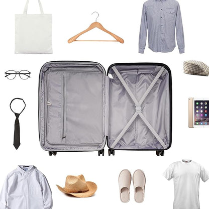 GinzaTravel ABS Luggage with TSA Locks,Large 28-Inch Expandable, and Friction-Resistant in white Spinner Suitcases