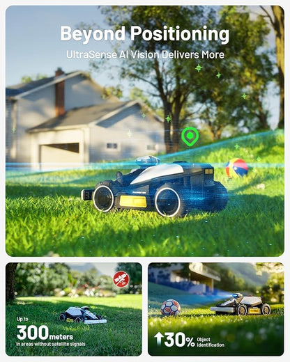 Mammotion LUBA mini AWD 800 Robot Lawn Mower with Garage, Mowing 0.2 Acre, All-Wheel-Drive for 80% Slope, UltraSense AI Vision+RTK Auto-Mapping, Cutting Height 0.8"-2.6"