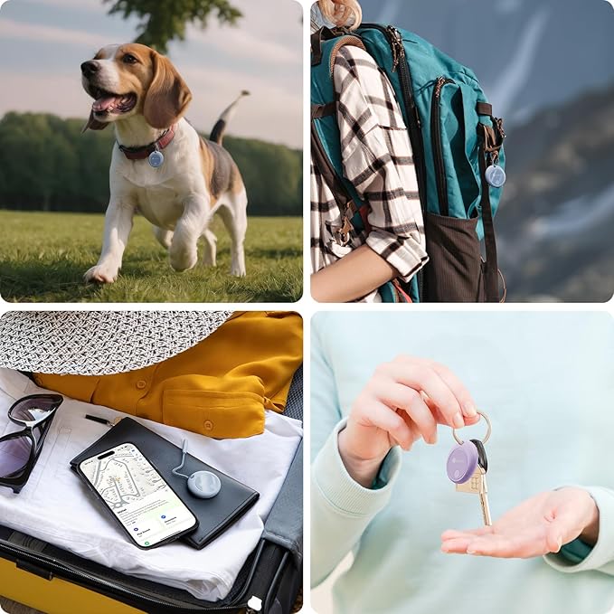 2025 [Apple MFi Certified] (iOS Only) Bluetooth Tracker Smart Finder for Apple Find My iPhone GPS Tracker, 5-10 Years Battery, Keys Finder and Item Locator for Keys, Bags, Wallet, Passport