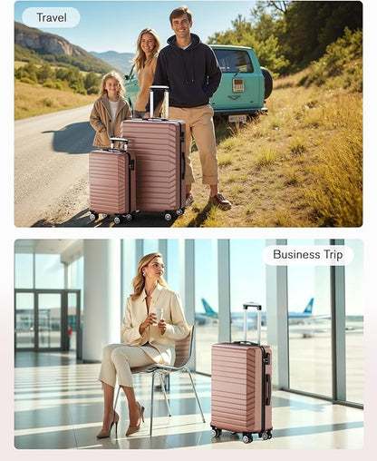 10 Piece Luggage Sets, 3 Piece Suitcase Set, 20 inch Carry on Luggage, 24 inch and 28 inch Checked Luggage with 7PC Packing Bags