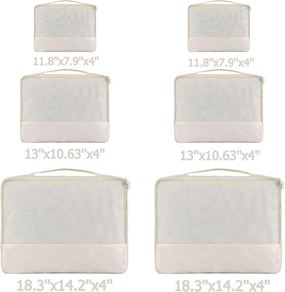 DoubleTrip Packing Cubes for Suitcases Carry on Luggage Organizer 6 Set Travel Accessories Lightweight Storage Bag Space Saver Clothes Pouch Large