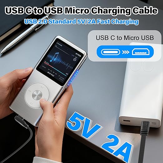 Flexible USB Type-C to Micro USB Cable,90 Degree Micro 5pin to USB C Flat Data Cable,Type C-to-Micro Short Flat Cable Supporting Charging& DataTransfer,for Phone,Camera,-30CM(Right Angle