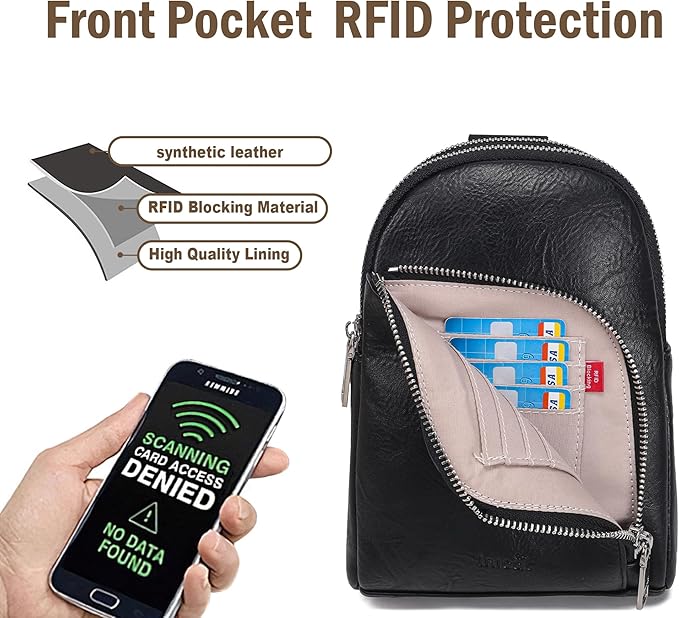 INICAT RFID Blocking Sling Bag,Anti Theft Crossbody Bags for Women,Travel Gifts Cross Body Purses Vegan Leather