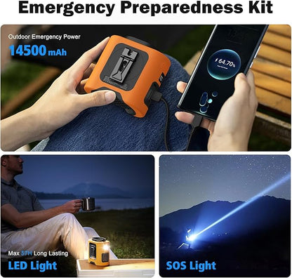 10000mAh Portable Waist Clip Fan, 40H Cooling Personal Wearable Fan, 5 Speeds 16000RPM Strong Belt Fan, Rechargeable Hands-free Neck Fan With Flashlight for Outdoor Jobsite Camping Traveling (Orange)