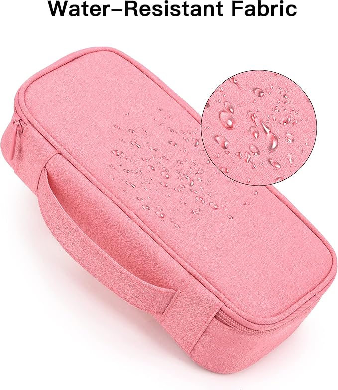 Cord Organizer Travel Case, Electronics Organizer Pouch Bag for Cable & Charger, Power bank, Phone, Tech Accessories (Pink)