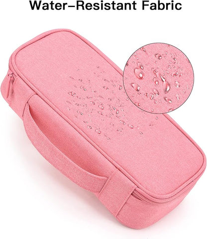 Cord Organizer Travel Case, Electronics Organizer Pouch Bag for Cable & Charger, Power bank, Phone, Tech Accessories (Pink)