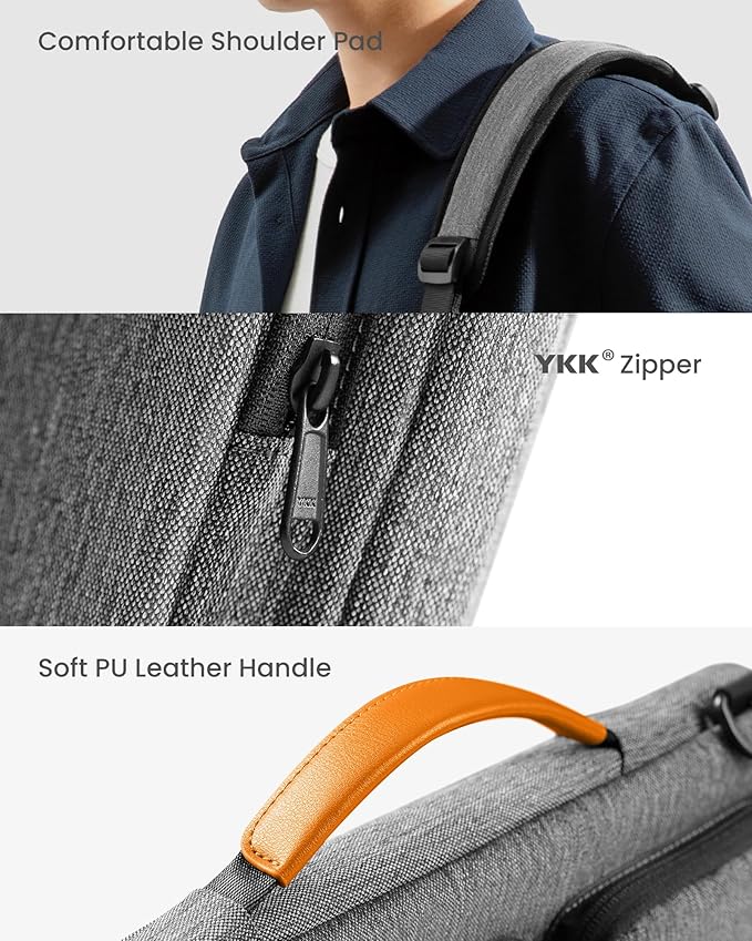 tomtoc Laptop Shoulder Bag for 2025 14 Inch MacBook Pro M5/M4/M3/M2/M1 Pro/Max 2025-2021, 13.5-14.4 Surface Laptop 7/6/Studio 2, Surface Book 3, 360 Protective Case Fit Asus VivoBook