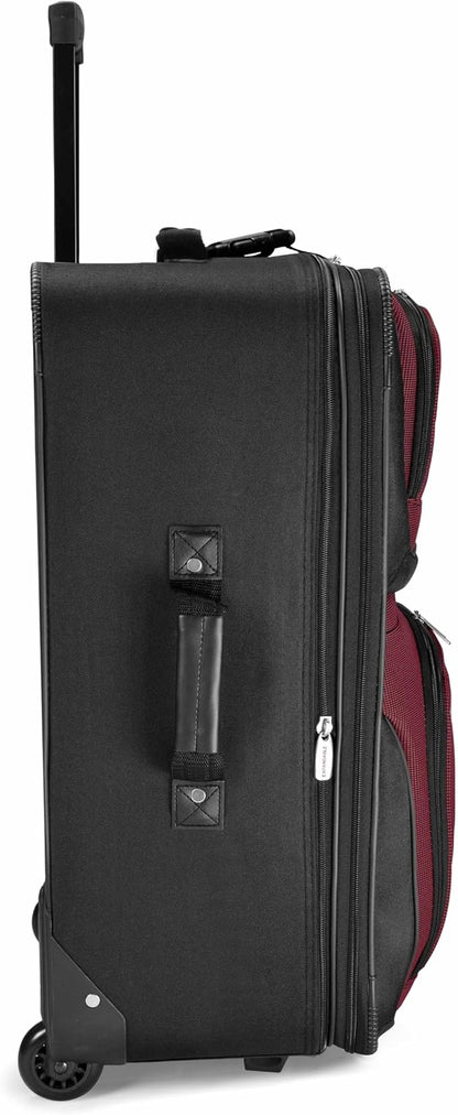 Travel Select Amsterdam Softside Expandable Luggage with Rolling Wheels, Burgundy, 25-Inch Medium