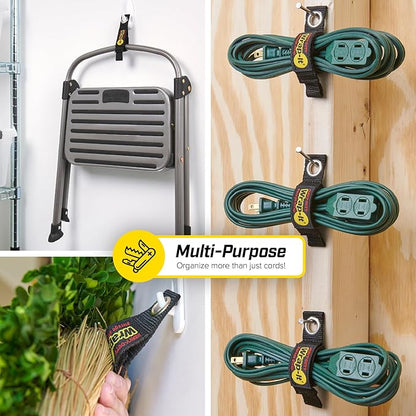 Heavy-Duty Wrap-It Storage Straps, 7-inch (6 Pack) - Hook and Loop Tool Cord Organizer, Extension Cord Hanger, Kitchen Cord Keeper, Cable Straps for Cords, Hoses, Rope, RV, and Garage Organization