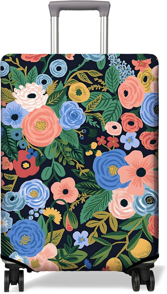 Travel Luggage Cover Suitcase Protector Fits 18-32 Inch Wheel Covers PatternedTravel Related Items Flower Luggage Protector Elastic S