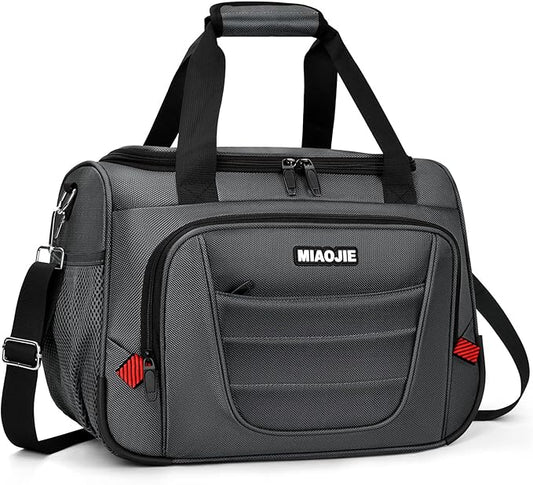 Underseat Carry On luggage Bag Airplanes Personal Item Bags, Gym Bag for Men Weekender Overnight Travel Tote Bag Shoulder Small Softside Carry on Luggage Travel Duffel Bags For Men Women -16 IN Grey