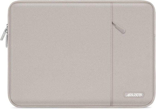 MOSISO Laptop Case 13.3 inch, 13-13.3 inch Laptop Sleeve Compatible with MacBook Air/Pro 13/Pro 14 M5 M4 M3 M2 M1, HP Dell ASUS Lenovo,Polyester Vertical Computer Sleeve Bag with Pocket, Stone Gray