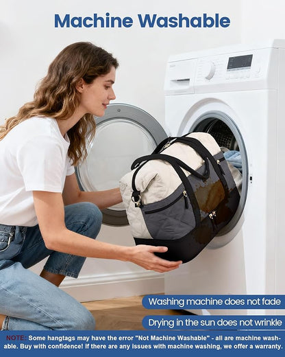 LOVEVOOK Travel Duffle Bag, Lightweight Weekender Bags for Women with Shoe Compartment,40L Puffer Gym Bag Personal Item Travel Bag, Quilted Overnight Bags and Hospital Bag for Labor and Delivery