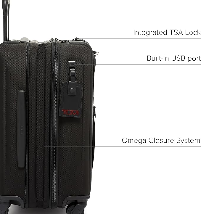 TUMI Men's Alpha Continental Dual Access 4 Wheel Carry On Suitcase