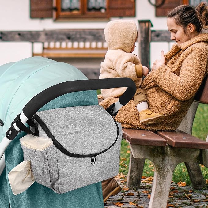 Accmor Universal Stroller Organizer - Large Capacity Stroller Bag with Shoulder Strap - Accessories for Uppababy, Nuna, Doona, Britax