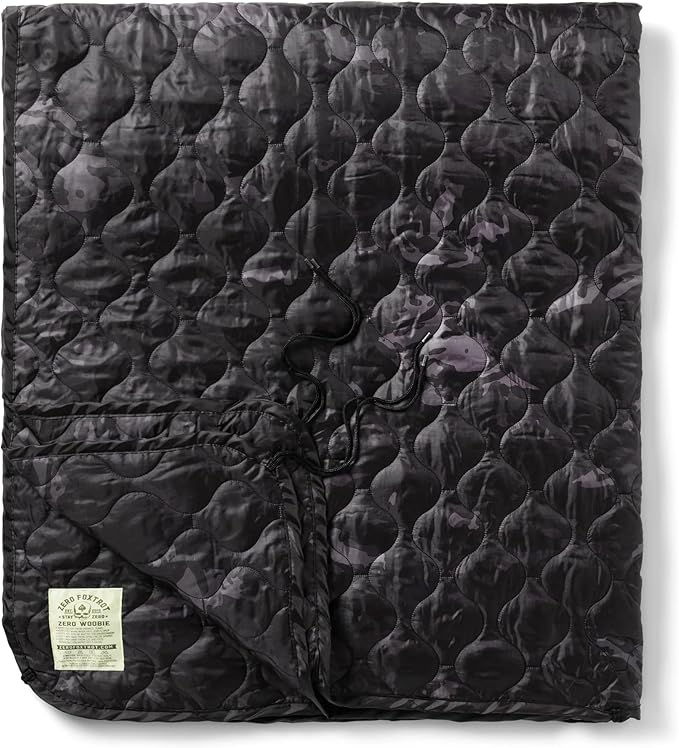 Zero Foxtrot, Woobie Blanket, Swagman Roll, Military Blanket– Great for picnics, The car, Camping, and More - Black Desert Camouflage Uniform Pattern