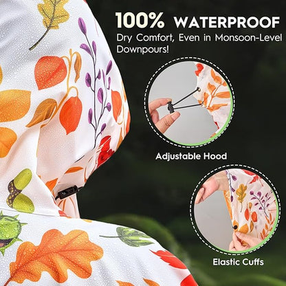 Bruvoalon 3-in-1 Rain Poncho with 1/4 Zip & Chest Pocket, Waterproof, Sunshade, Ground Mat for Adults & Youth Emergency