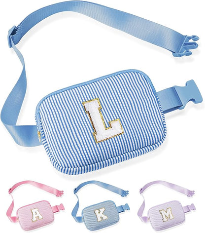 YOOLIFE Christmas Gifts for Girls Kids | Birthday Gifts for 3 4 5 6 7 8 9 10 11 12 13 Year Old Girl | Initial Fanny Pack Belt Bag Purse | Stocking Stuffers for Girls Teen Daughter Sister | Blue L