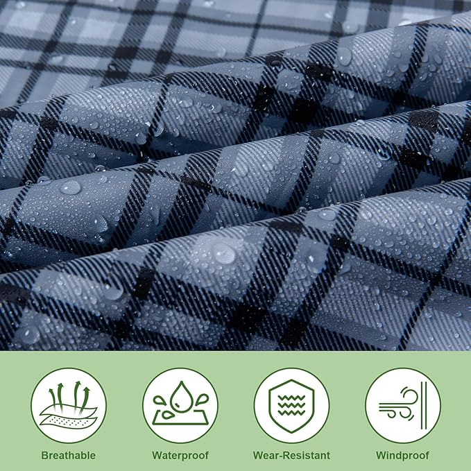 Hooded Rain Ponchos for Adult - Rain Coat and Rain Jacket with Waterproof Pocket and Zipper
