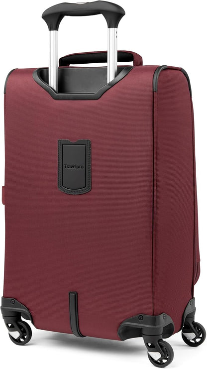 Travelpro Maxlite 5 Softside Expandable Luggage with 4 Spinner Wheels, Lightweight Suitcase, Men and Women, International, Burgundy, Carry-on 21-Inch