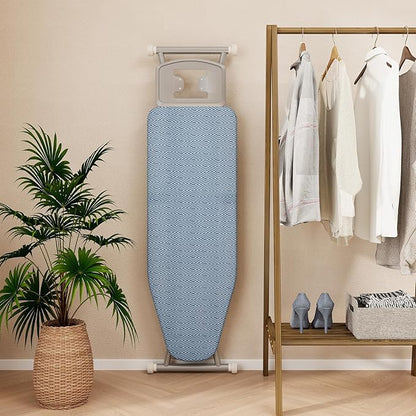 COSTWAY Foldable Ironing Board, 57" x 16.5" Heavy-Duty Ironing Stand w/ 7 Adjustable Heights, Iron Rest, Resistant Fabric, Sturdy Metal Legs, Compact & Space Saver Iron Table for Home, Laundry Room