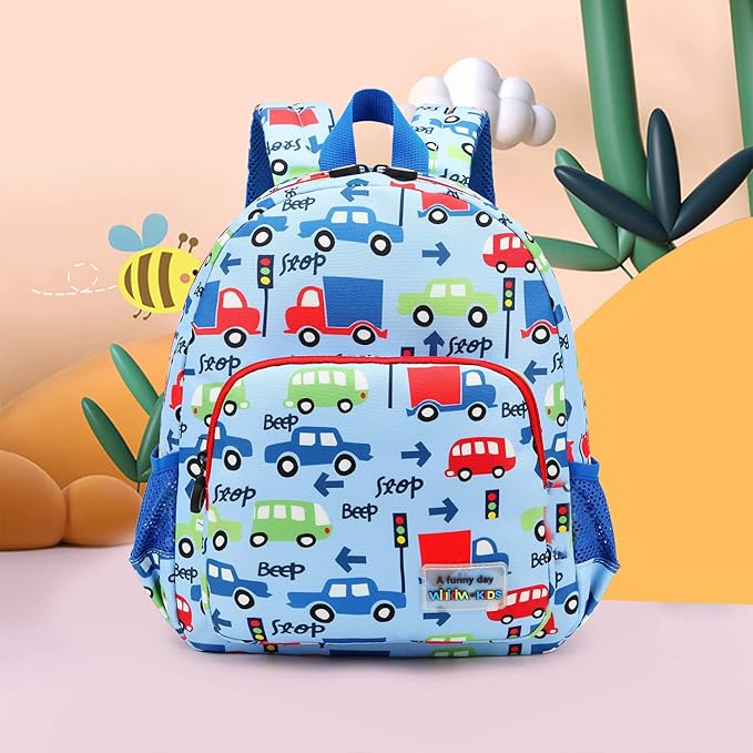 willikiva 3D Dinosaur Backpack Toddler Backpacks for Boys and Girls Kids Backpack Waterproof Preschool Safety Harness Leash (Blue Bus)