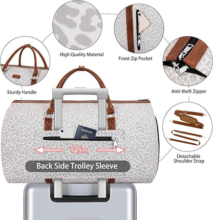 Convertible 2-in-1 Garment Bags for Travel, Carry On Garment Duffle Bag With Shoe Compartment Large Weekender Bag for Women Men Hanging Suitcase Suit Travel Duffel Overnight Bags 4pcs Set