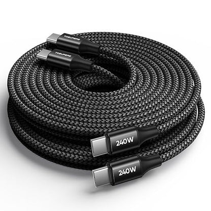 240W USB C to USB C Cable [6.6ft/2 Pack], USBC to USBC Cable for MacBook Air 2024 2022, MacBook Pro, iPad Pro, iPhone 16 15 Pro Max, Samsung Galaxy and More