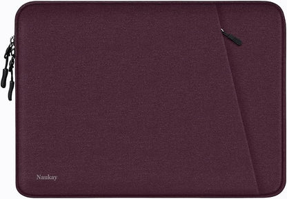 15.6 inch Laptop Sleeve, Shockproof Protective Computer Sleeve Cover with Accessories Pocket, Water Resistant Traveling Carrying Laptop Bag Compatible for MacBook Dell HP Acer Lenovo, Magenta