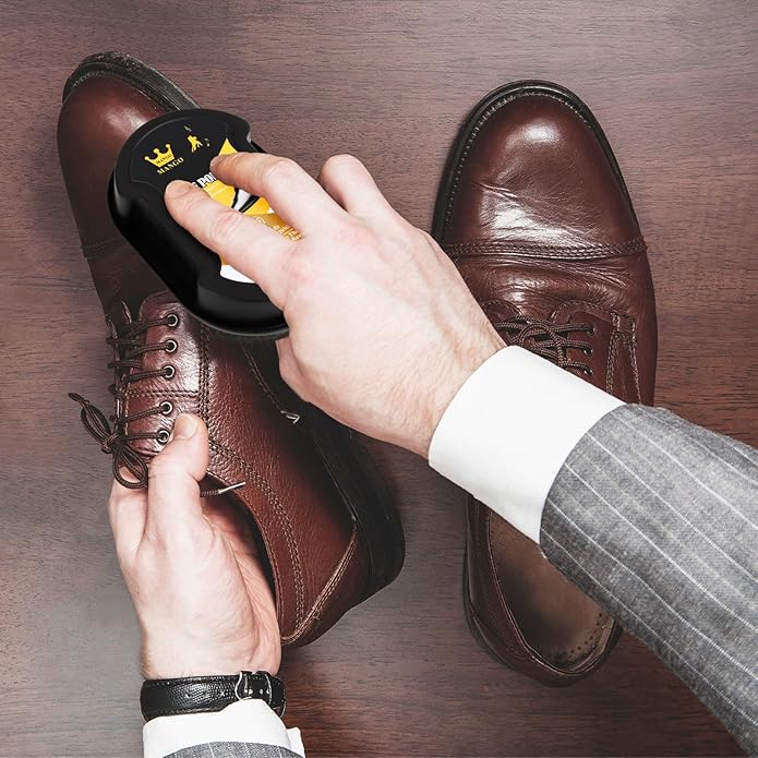Loopeer 12 Pcs Shoe Shine Sponge Bulk, Instant Leather Shoes Shiner Care for Boots, Leather Accessories Quick Cleaning
