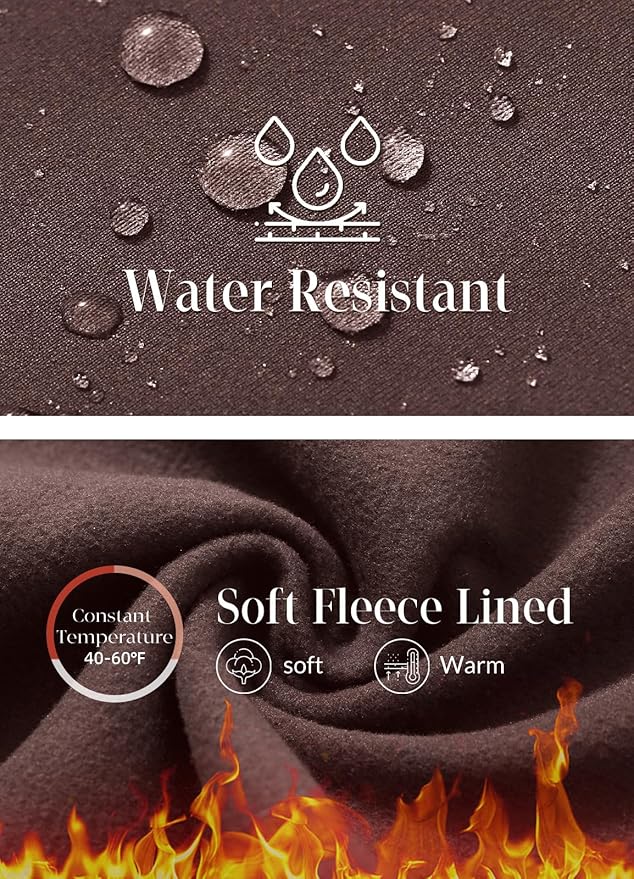 baleaf Women's Fleece Lined Pants Winter Thermal Water Resistant Crossover Flare Leggings Warm Bootcut Hiking Outdoor