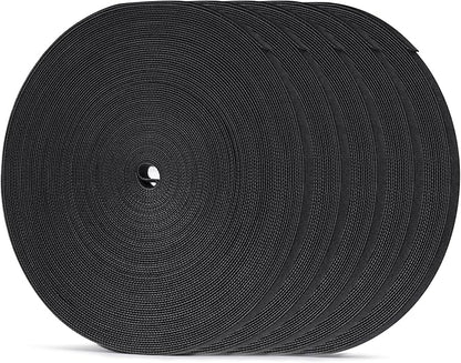 Hook and Loop Strips Roll 1/2 inX125 Yd, Black Reusable Cable Ties Double Sided Straps Tape Wrap Fasteners for Home Organization (25 Yd X 5 Rolls)