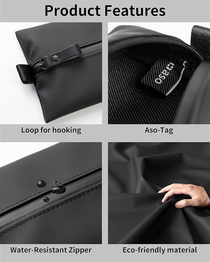 Water-Resistant Zipper Pouch, Made in Japan, Compact Organizer for Cords & Essentials, Multipurpose Bag for Cosmetics, Travel Accessories & Toiletries, Eco & Durable Materials, TOFTPOUCH, Small, White