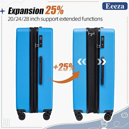 Expandable Luggage Sets 5 Piece,Suitcases with Detachable Wheels,ABS Hard Case Luggage with TSA Lock Spinner Wheels,Carry On Luggage Set